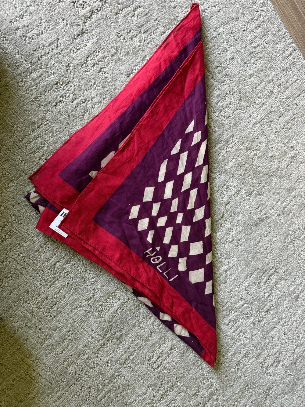 HOLLI Red & Purple Printed Scarf